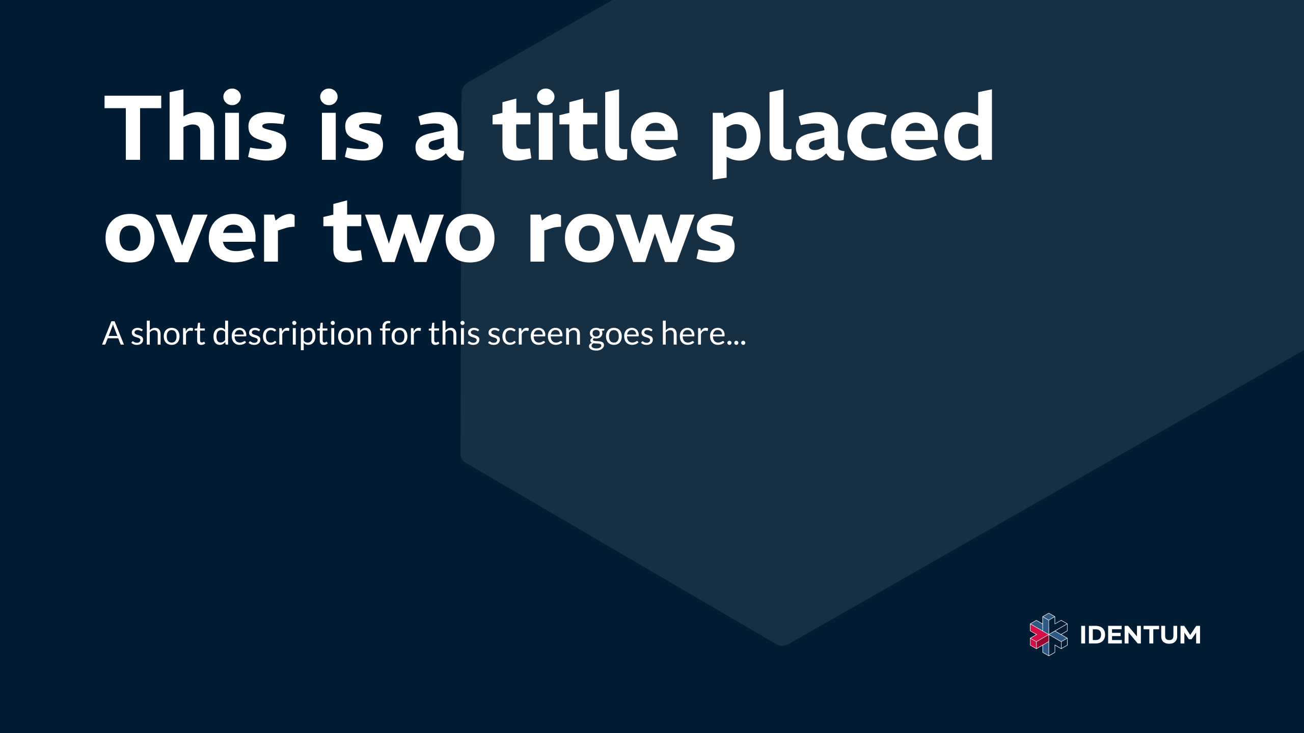 Google Slides Presentation template for Identum